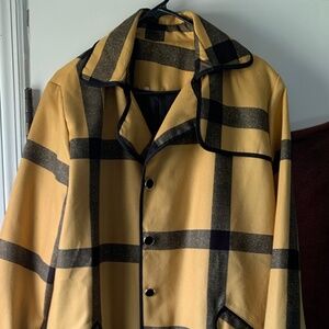 Womens long trench plaid coat